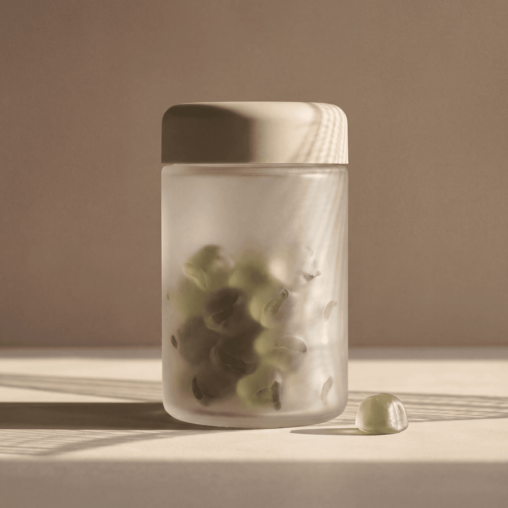 A container of CBD gummies